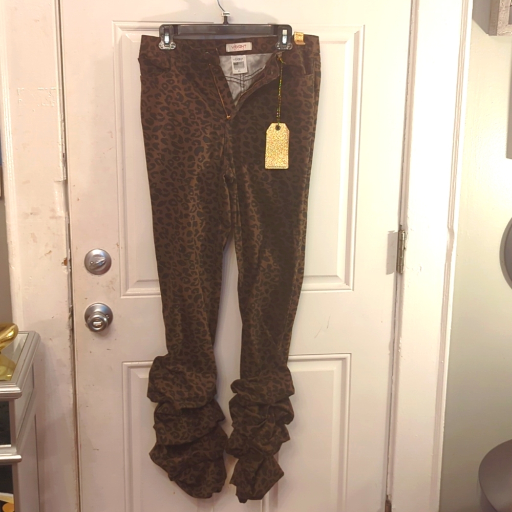 Leopard Print Pants with a slouched bottom